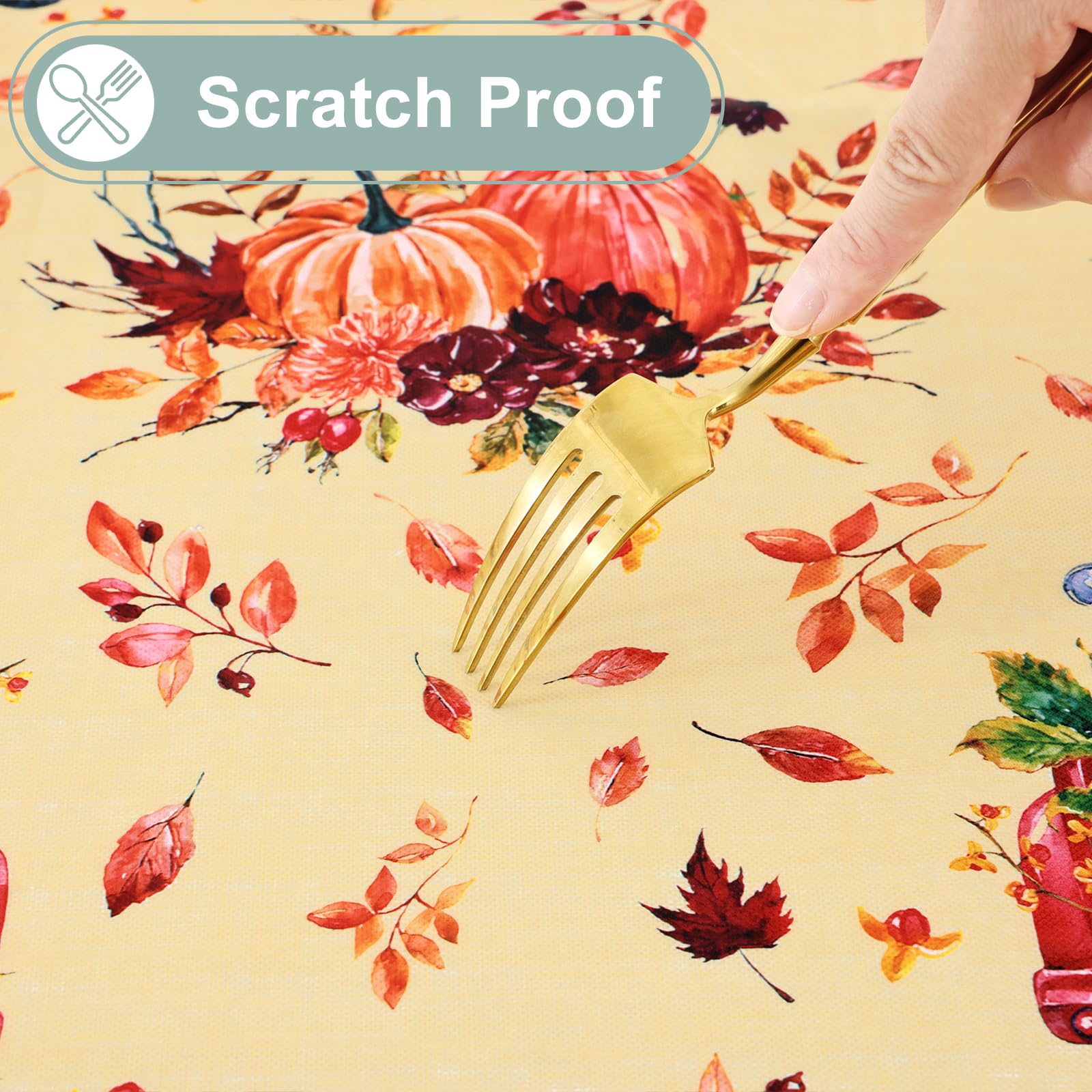 Misaya tablecloth with soft flannel backing for comfortable, non-slip use