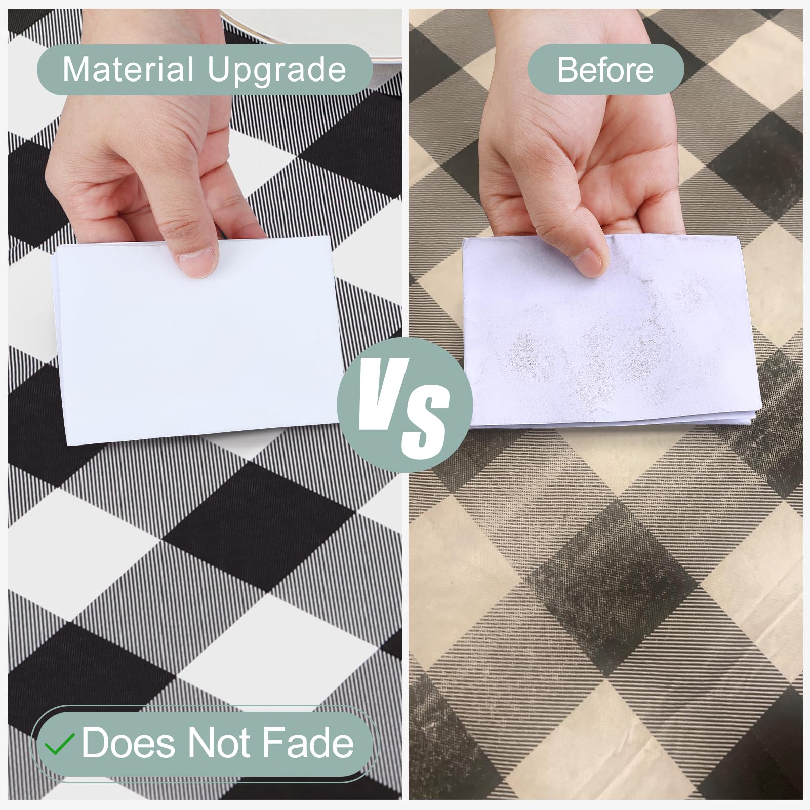 Misaya sturdy vinyl and flannel tablecloth stays durable through daily use