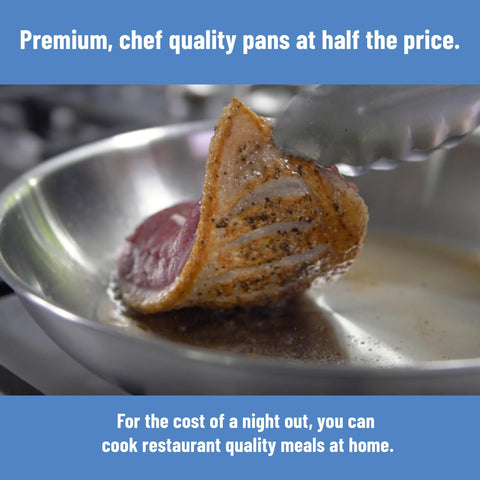 Dishwasher-safe Misen 12" pan with smooth interior for easy cleaning.