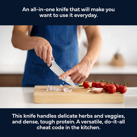 Misen knife filleting fish with delicate, precise edge control.