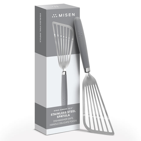 Misen fish spatula with slotted head for easy turning and draining excess oil
