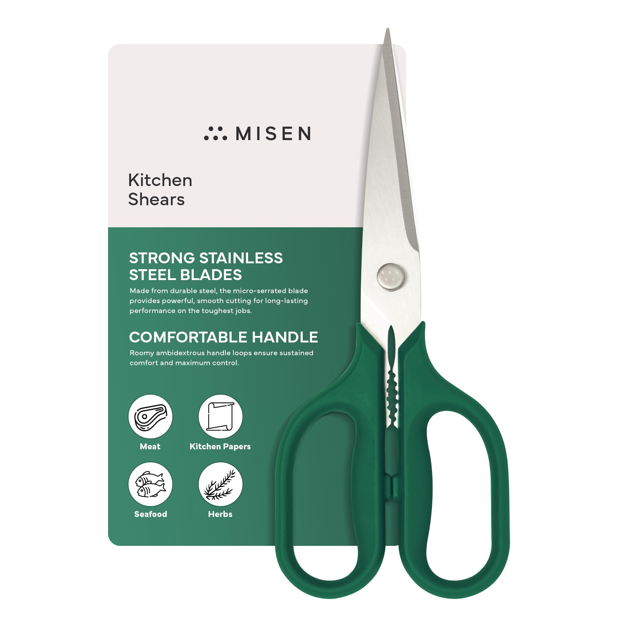 Misen heavy-duty kitchen shears for versatile use and robust performance