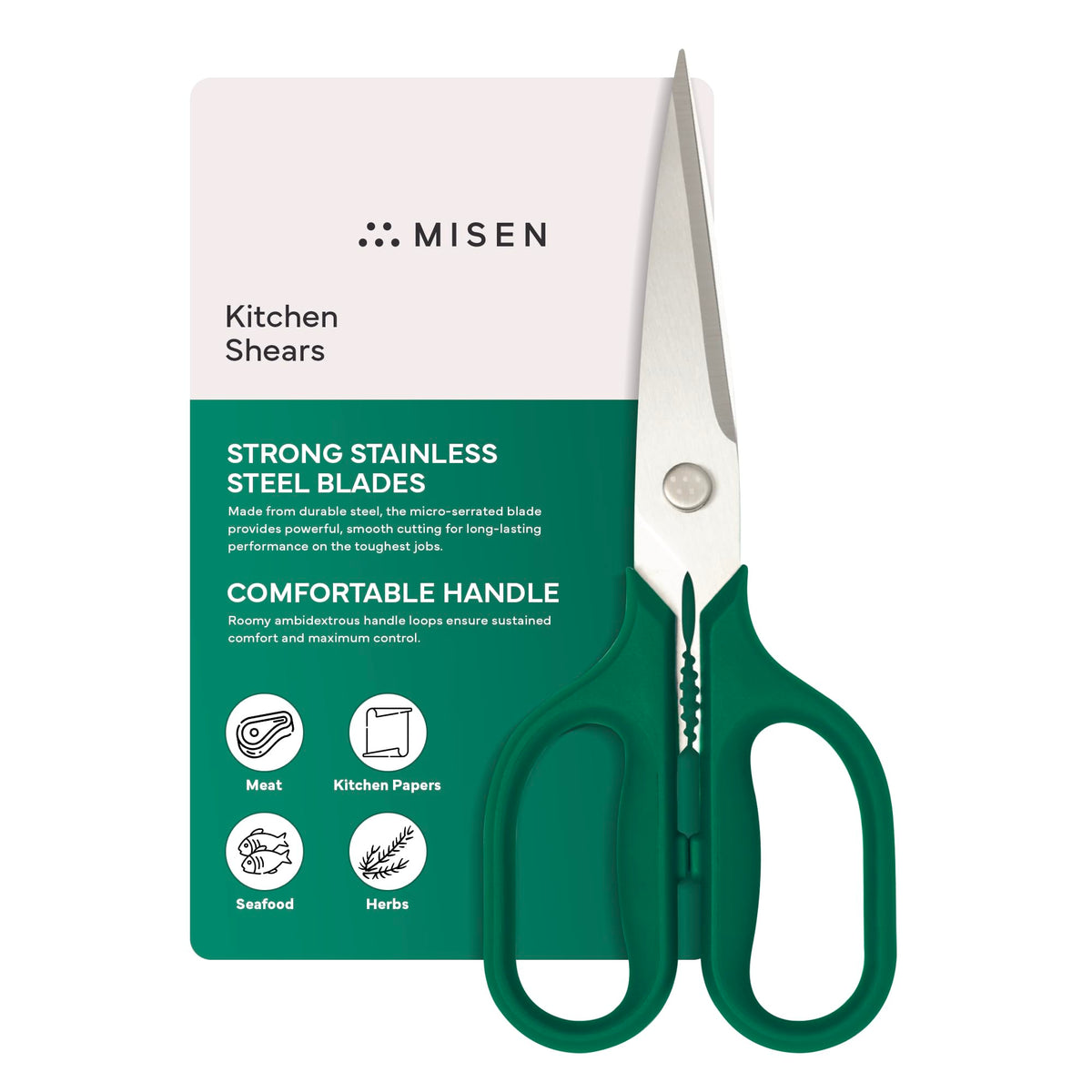 Misen heavy-duty kitchen shears for versatile use and robust performance