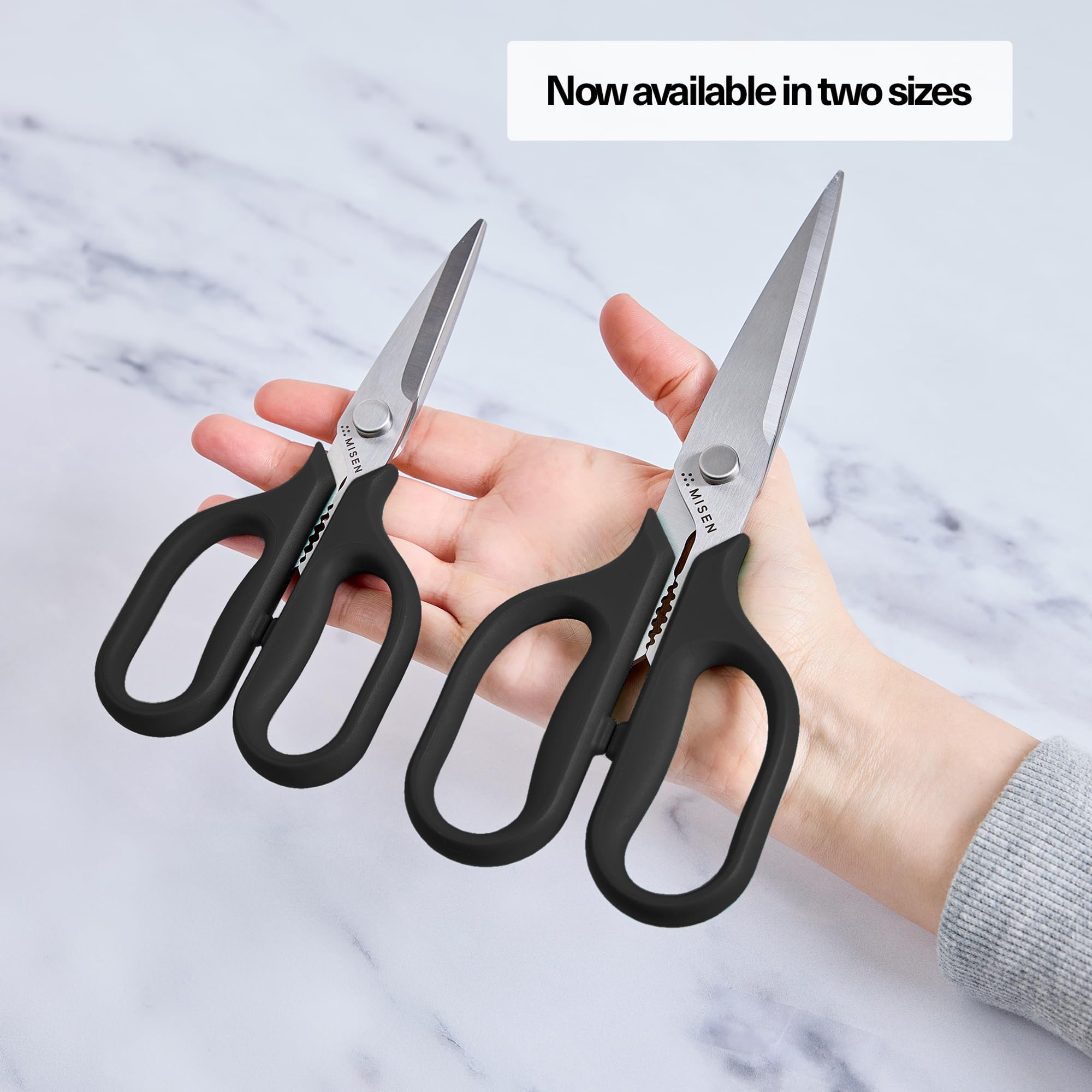 Misen kitchen shears packaging open, showcasing ready-to-use tool.