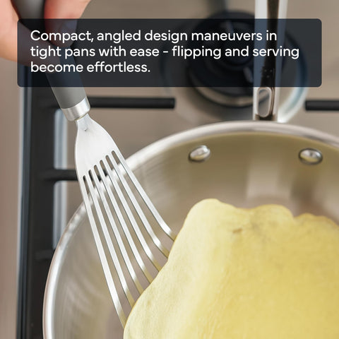 Misen silicone grip handle provides secure control during flipping and frying