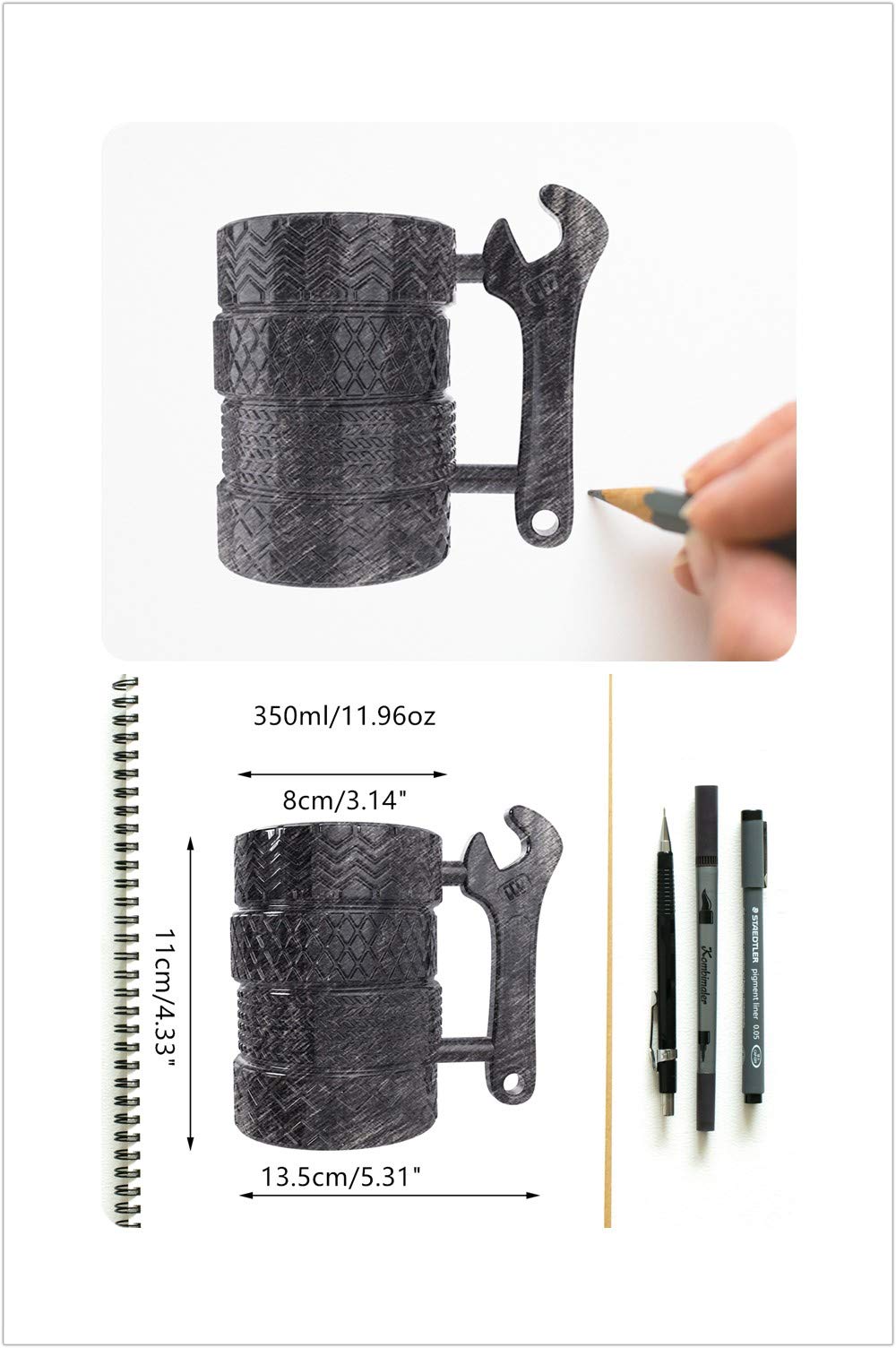 MISHOWNET wrench-handle mug adds a clever grip for easy lifting