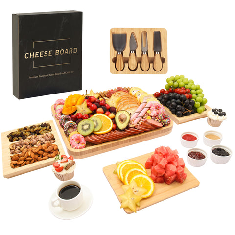 Miskoey charcuterie board bamboo tray ready for stylish entertaining at home