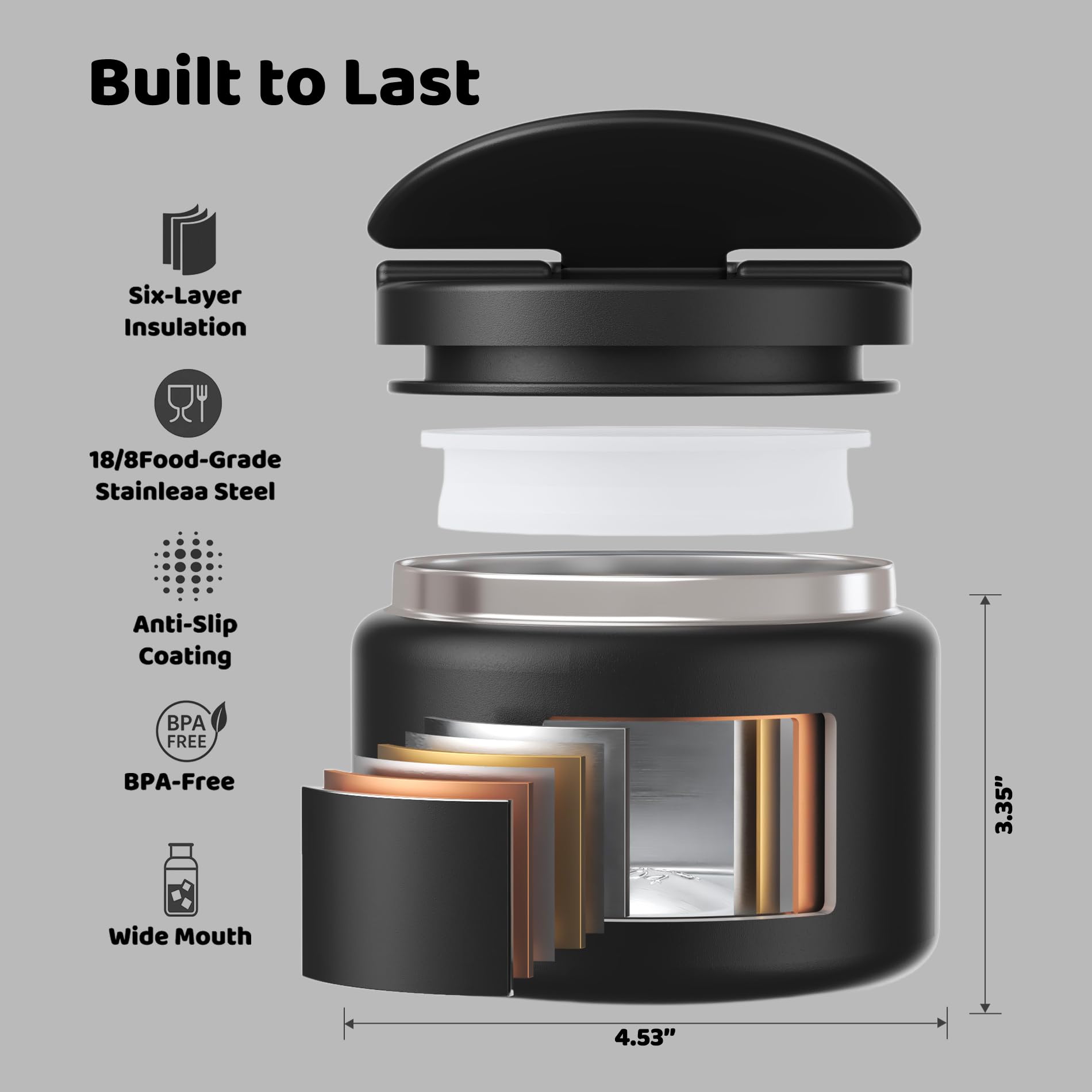 Misonea 14.5-ounce capacity is perfect for kids’ portions and adults’ meals.