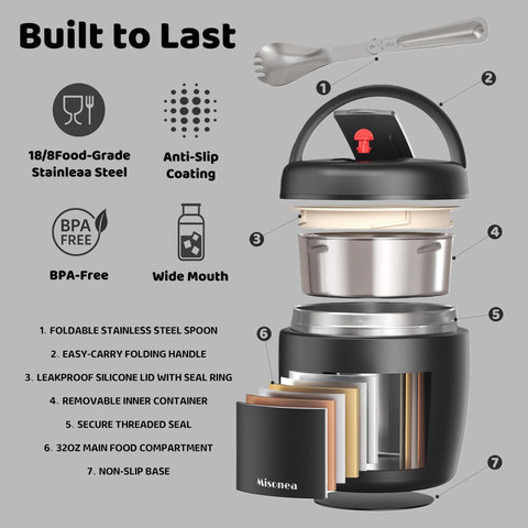 Misonea Thermo inner bowl compartment stores two foods separately.