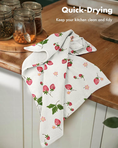 Miss Adola cotton kitchen towel 16x26 inches, ideal for drying dishes and polishing glassware.