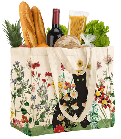 Miss Adola canvas tote with large capacity for groceries and picnic supplies.