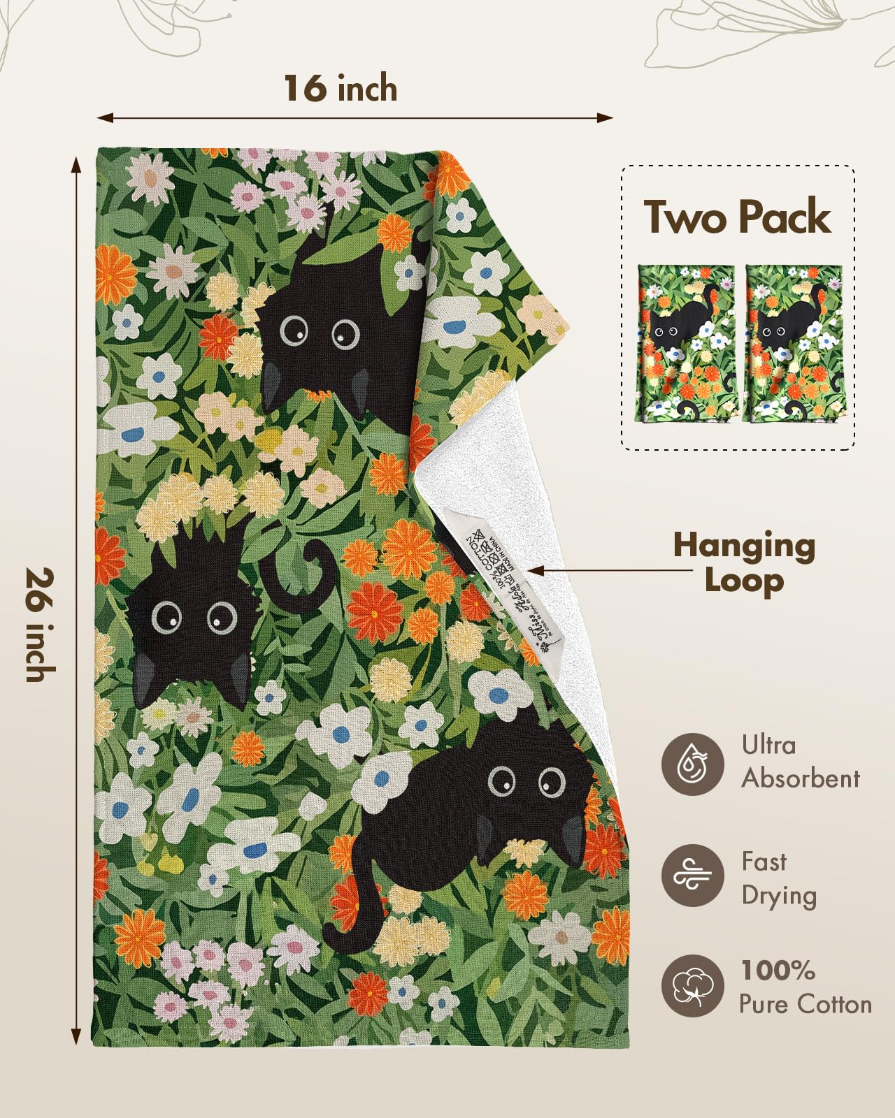Miss Adola cute floral towels add decor while drying dishes