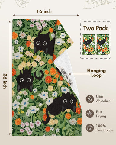 Miss Adola cute floral towels add decor while drying dishes