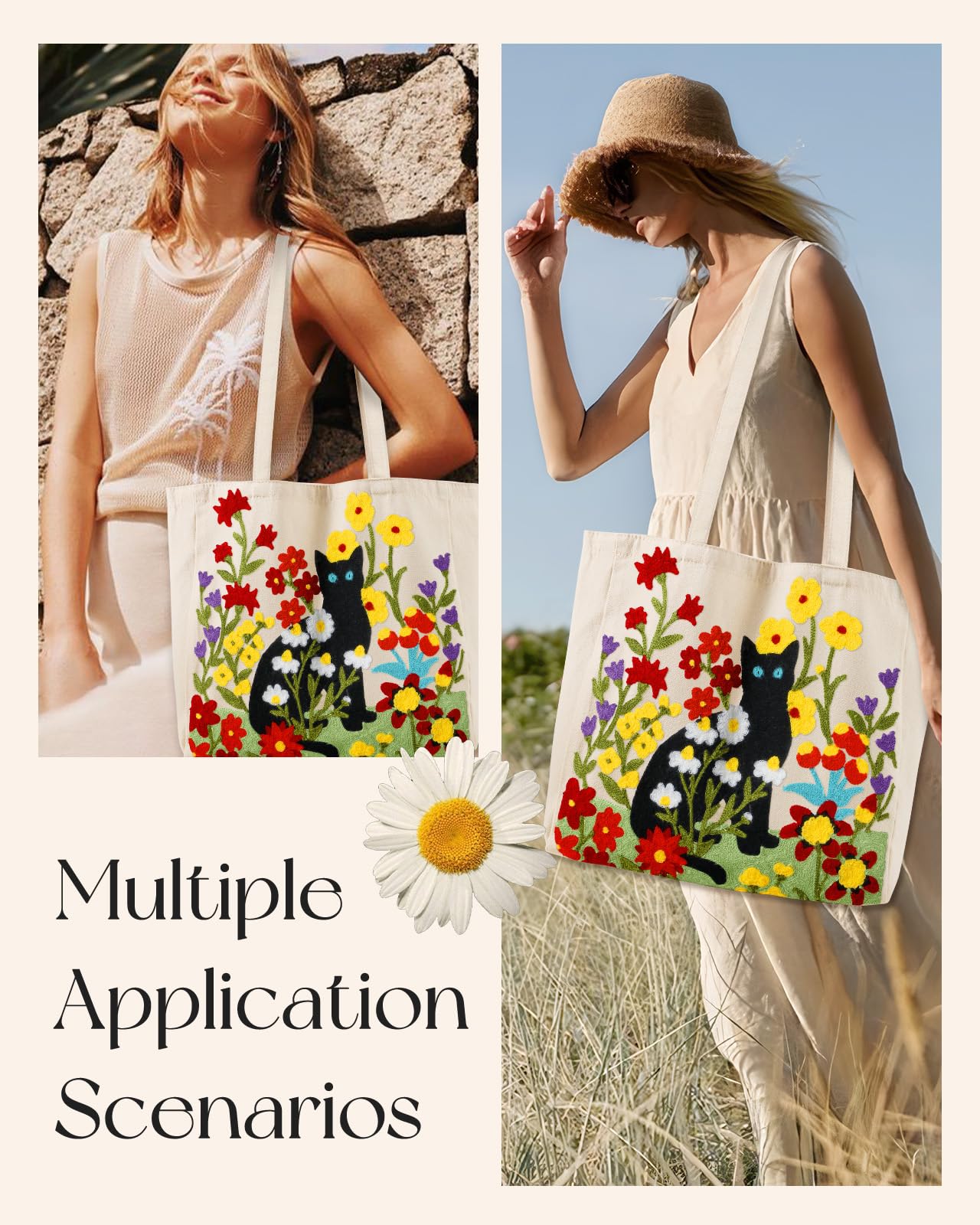 Miss Adola floral patterns elevate the tote's unique aesthetic.
