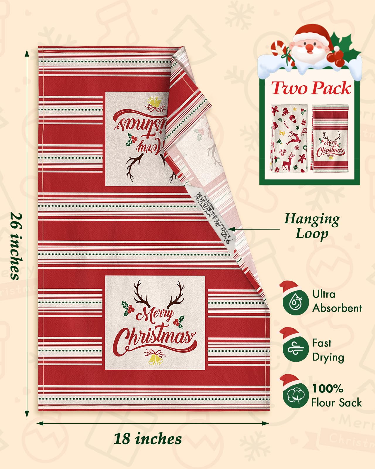 Miss Adola towel shown as gift wrap for a festive present