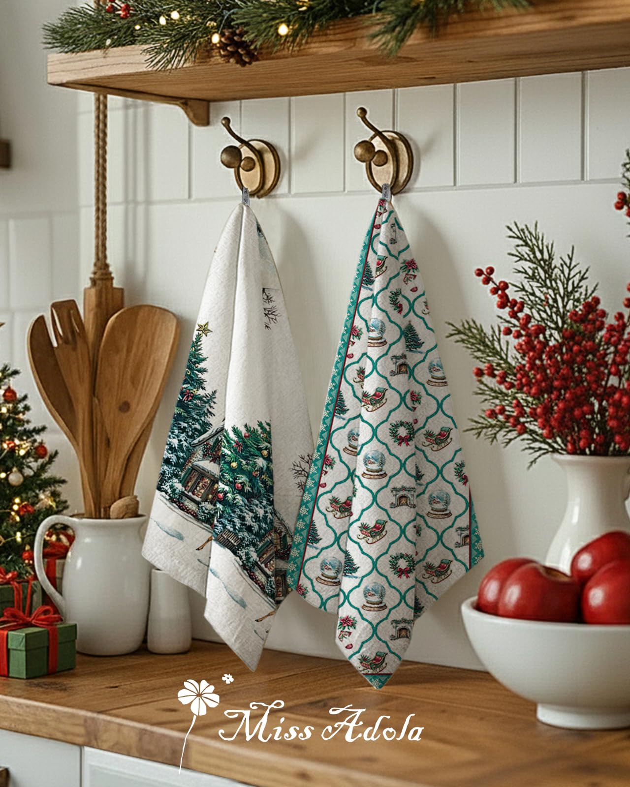 Miss Adola flour sack towels offering low linting performance for pristine dishware