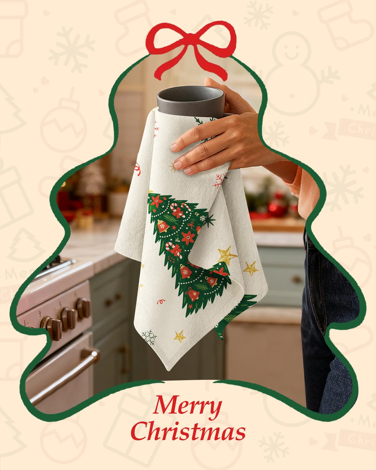 Miss Adola flour sack towel delivers low-lint wiping for clean, residue-free dishes.