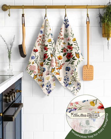 Soft cotton construction from Miss Adola towels, designed for reusable, durable kitchen use