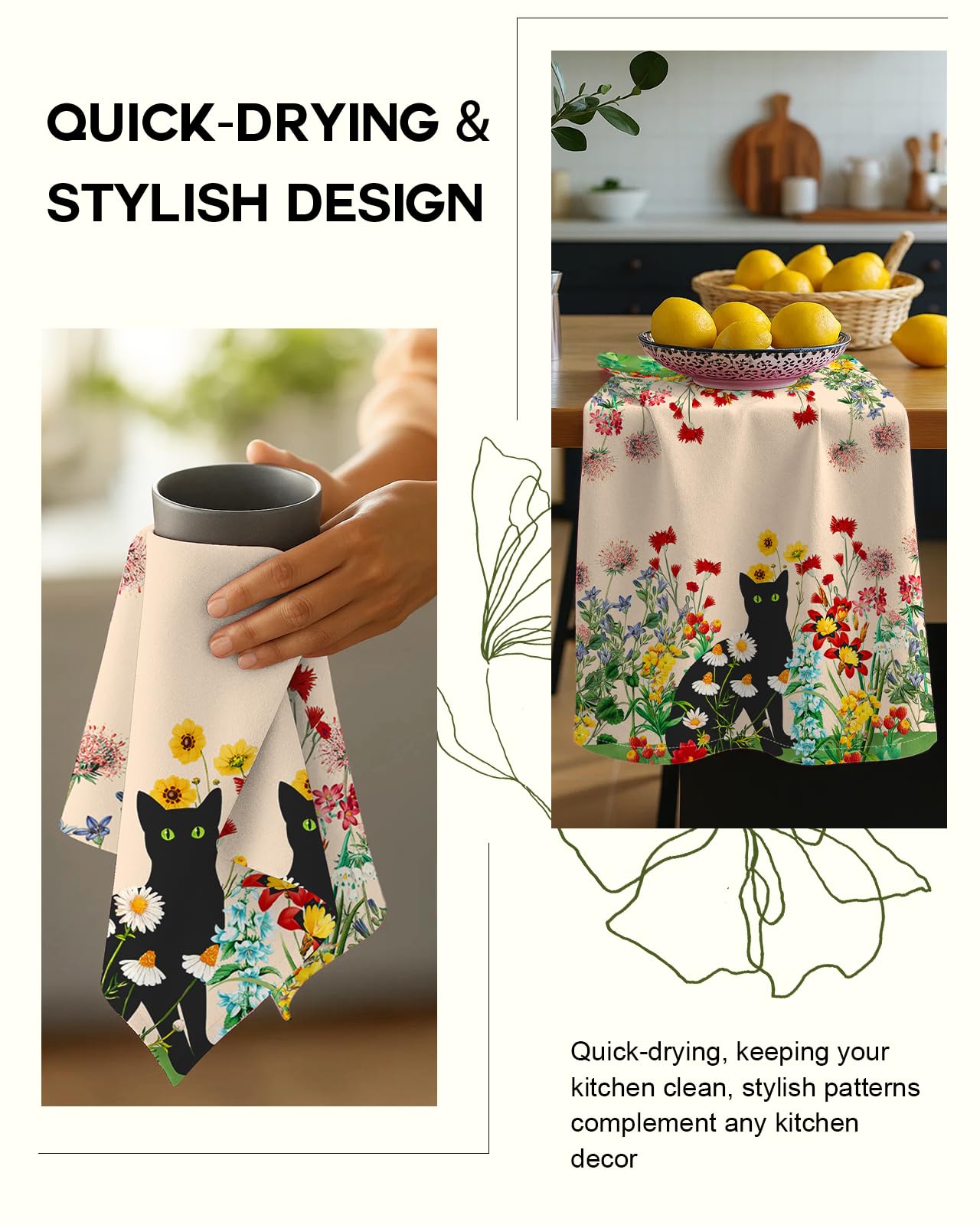 Miss Adola lint-free flour sack towel for spotless drying and cleaning.