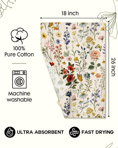 Miss Adola flour sack towel with spring design adds elegance to any kitchen