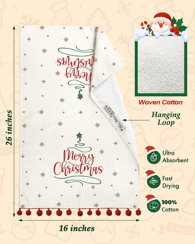 Miss Adola holiday towel adds decorative charm to any kitchen shelf