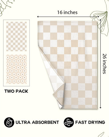 Miss Adola kitchen décor towel beige checkered design complements any space