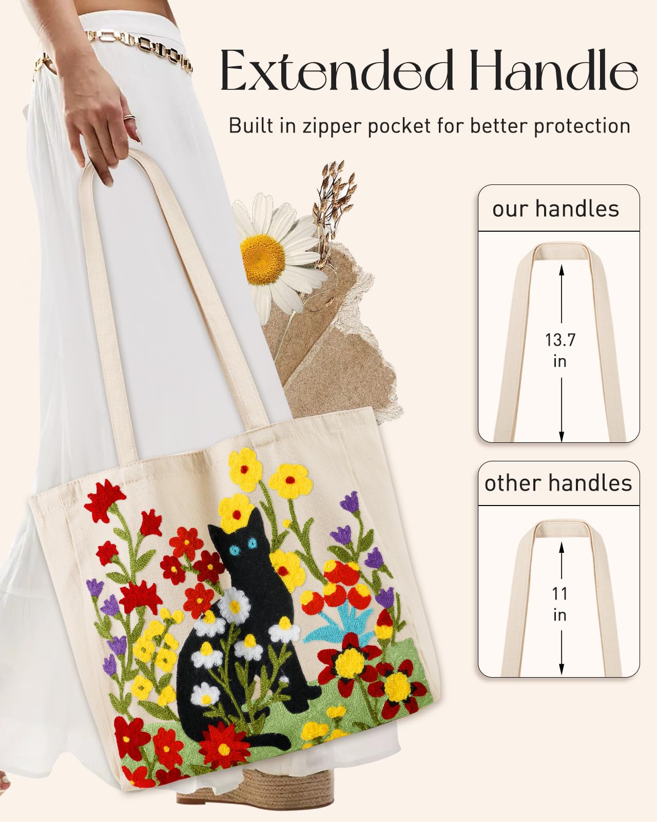 Miss Adola natural cotton canvas with texture detail for everyday carry.