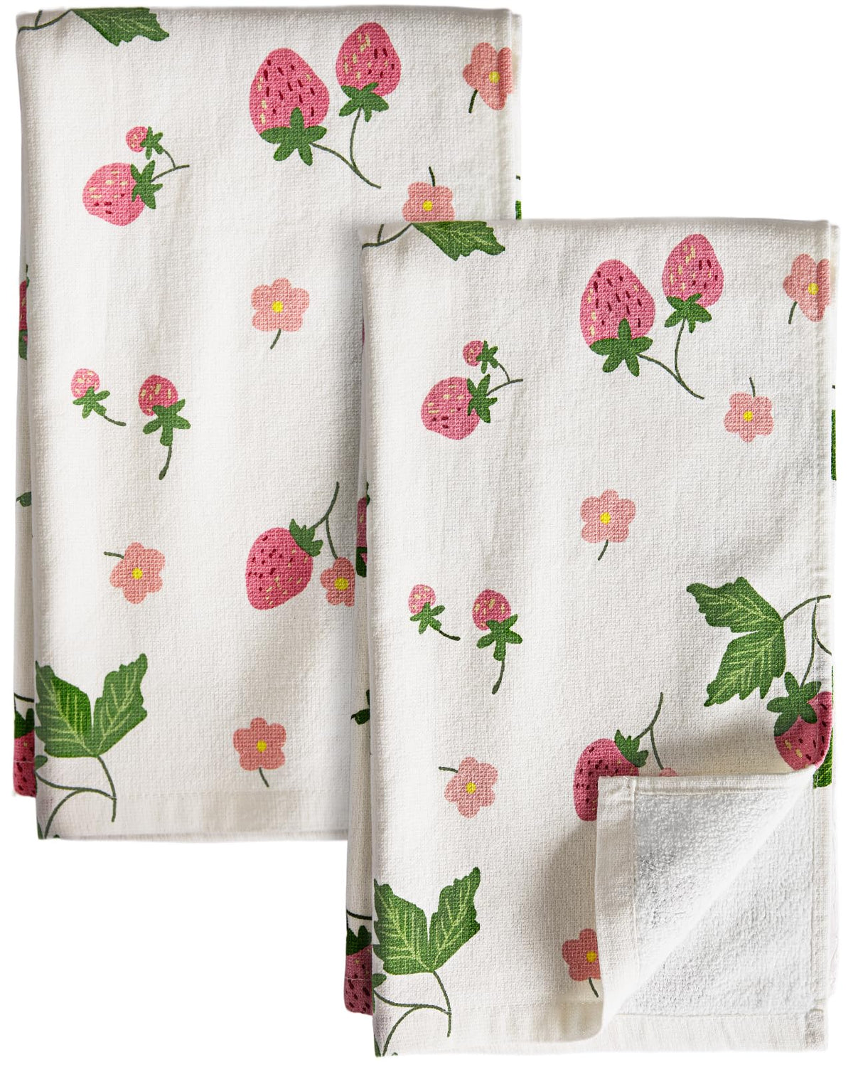 Miss Adola strawberry floral kitchen towel, quick-dry and highly absorbent for daily drying.