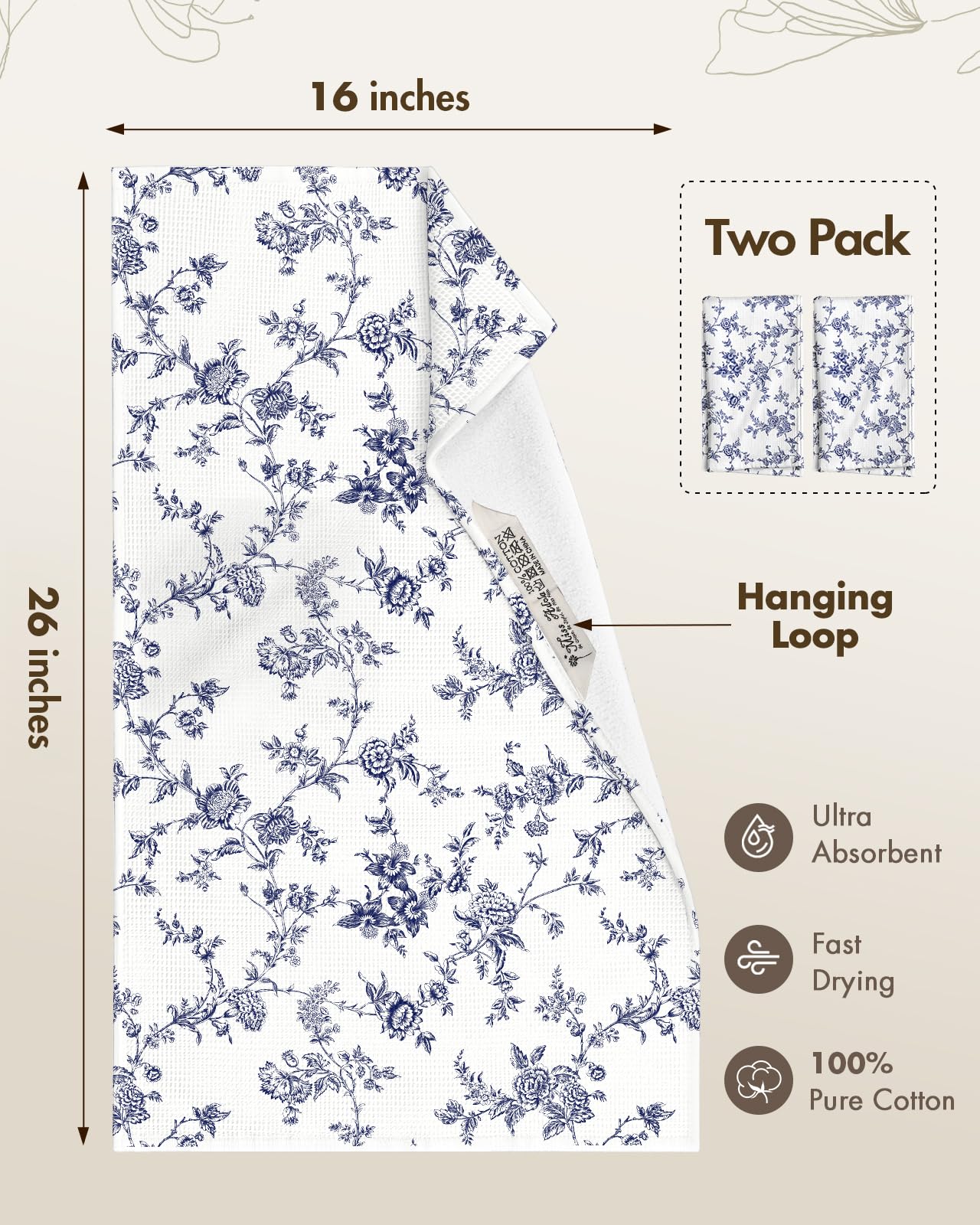 Miss Adola waffle towels quick drying design reduces moisture