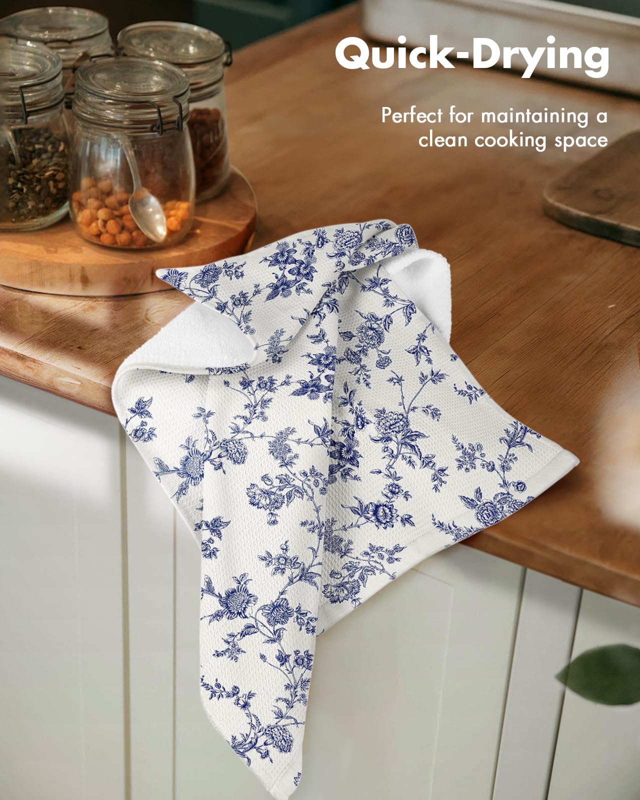 Miss Adola waffle towels with hanging loop for easy air drying