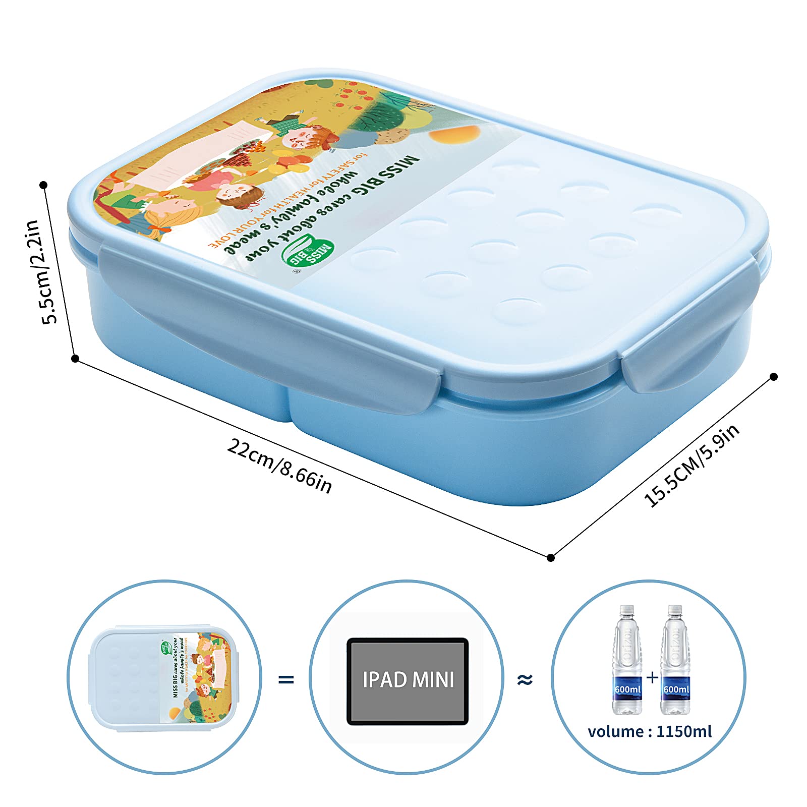 MISS BIG Bento Box is microwave safe for reheating meals