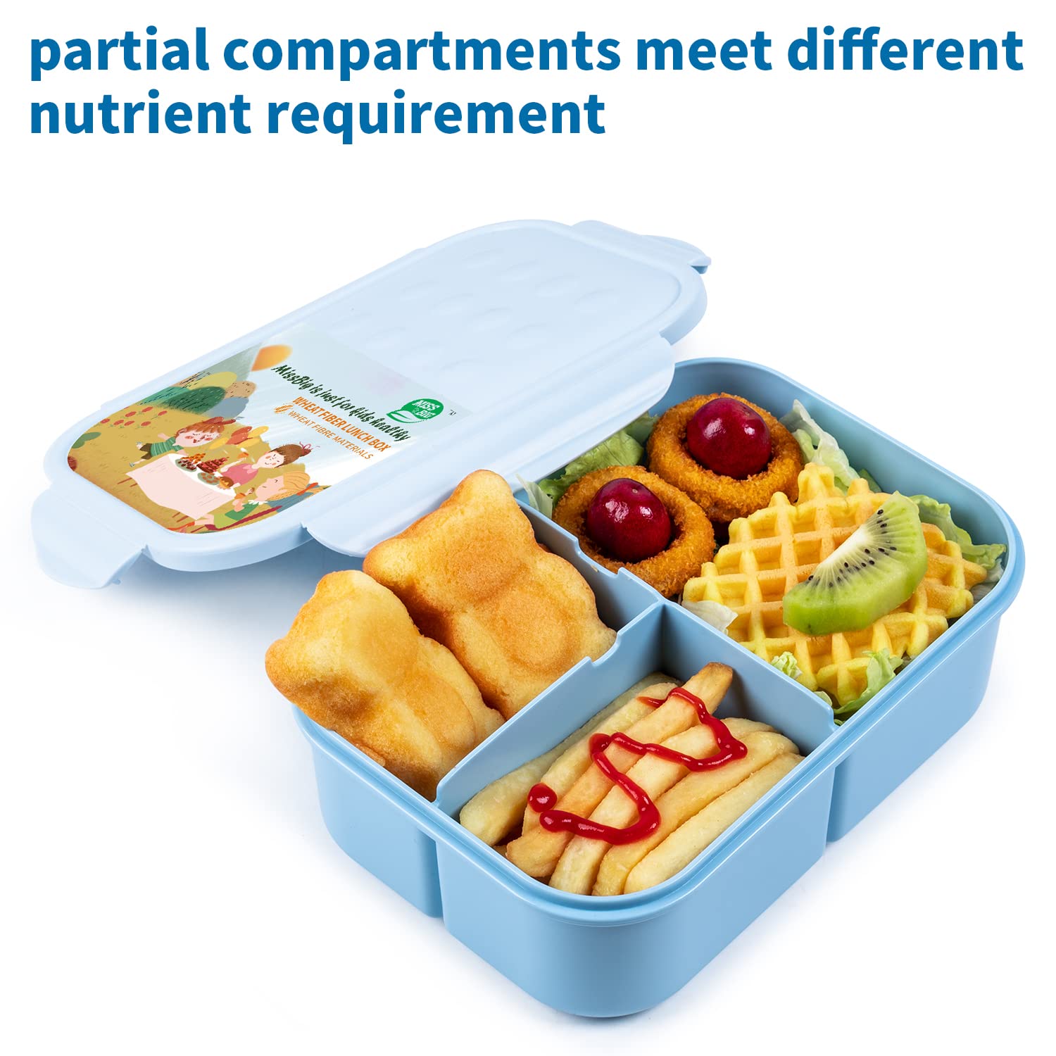 MISS BIG Bento Box includes a fork for convenient meals anywhere.