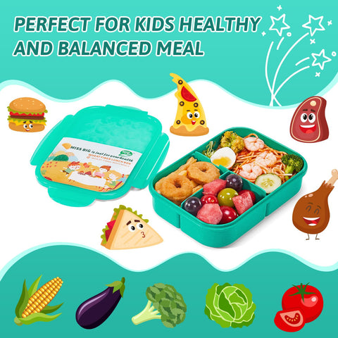 MISS BIG Bento Box Kids four latches for easy one-handed opening.