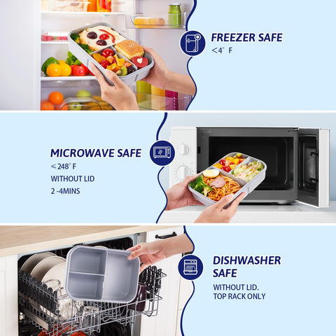 MISS BIG Bento Box for Kids portable, lightweight lunch box fits backpacks and daily outings.
