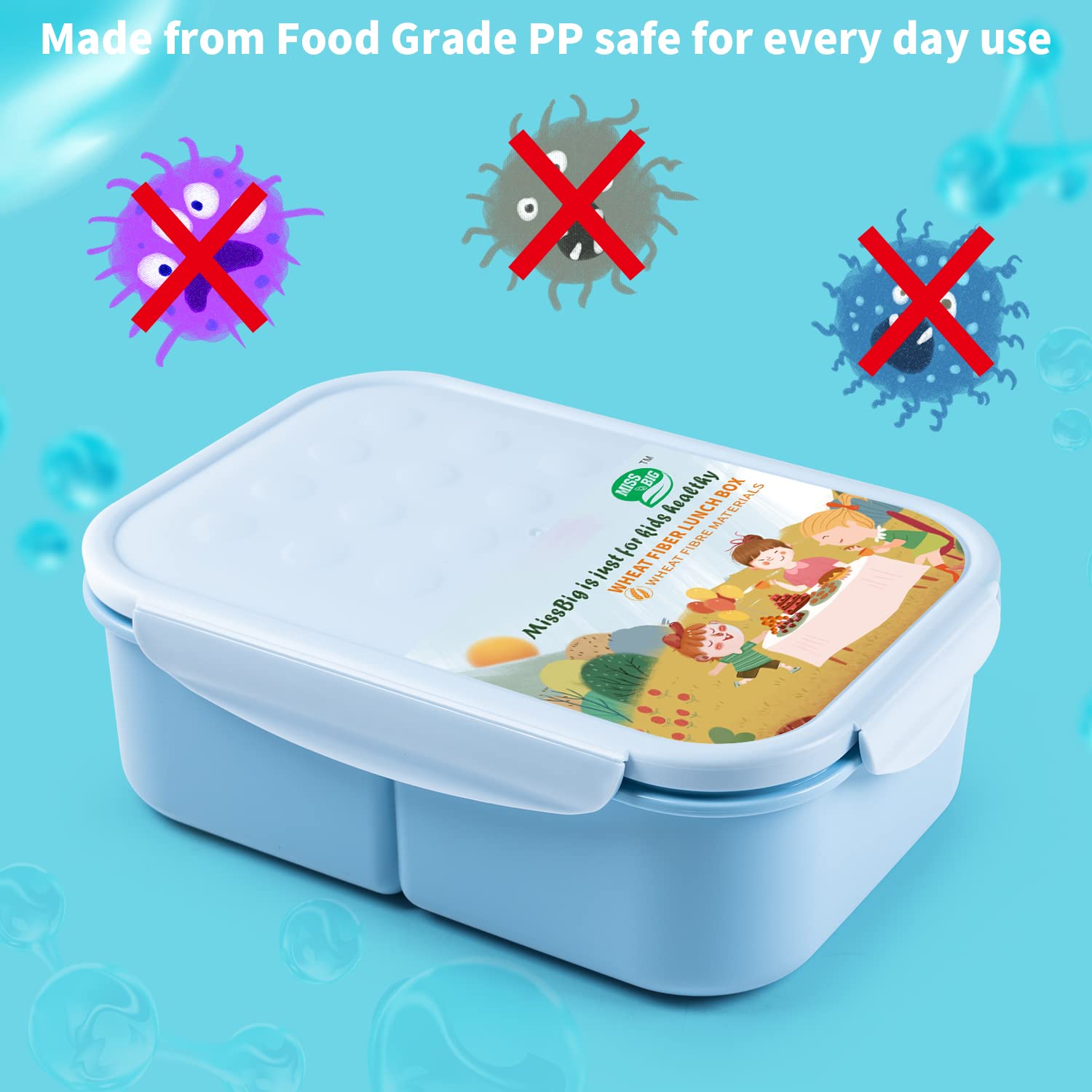 MISS BIG Bento Box is microwave safe for reheating meals safely.