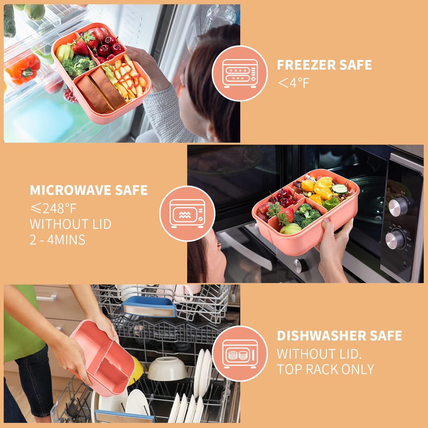 MISS BIG Bento Box is dishwasher-safe for easy cleanup after meals