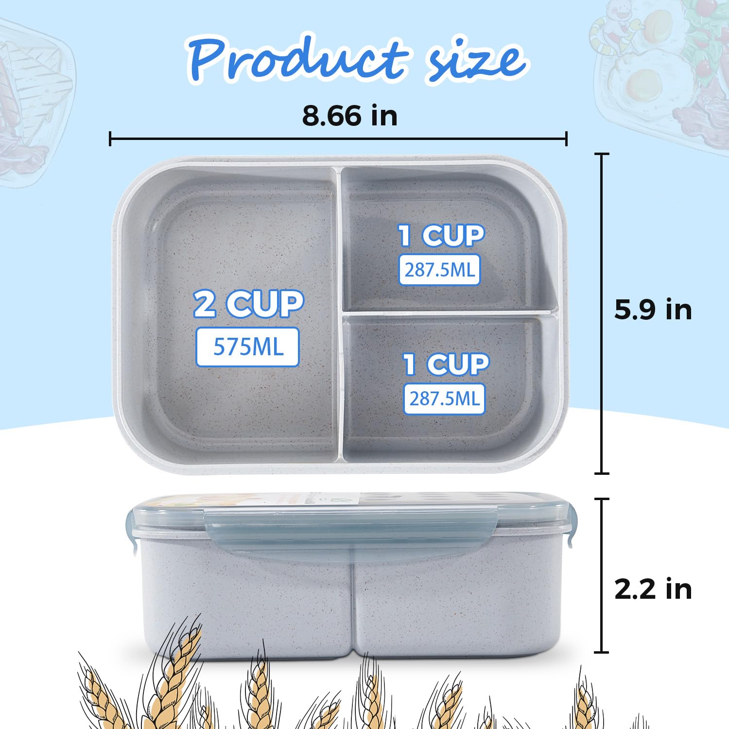 MISS BIG Bento Box available in two sizes for kids and adults