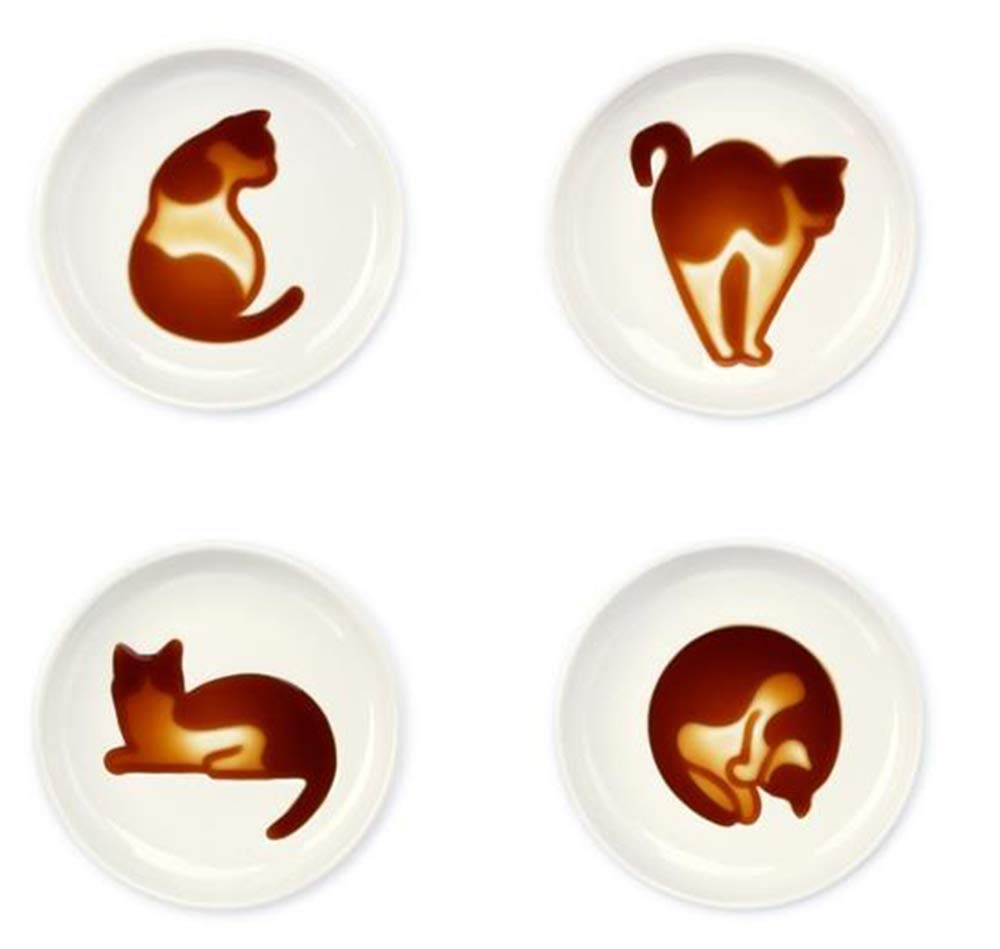MISS TUTU cat relief dishes for soy sauce and vinegar.