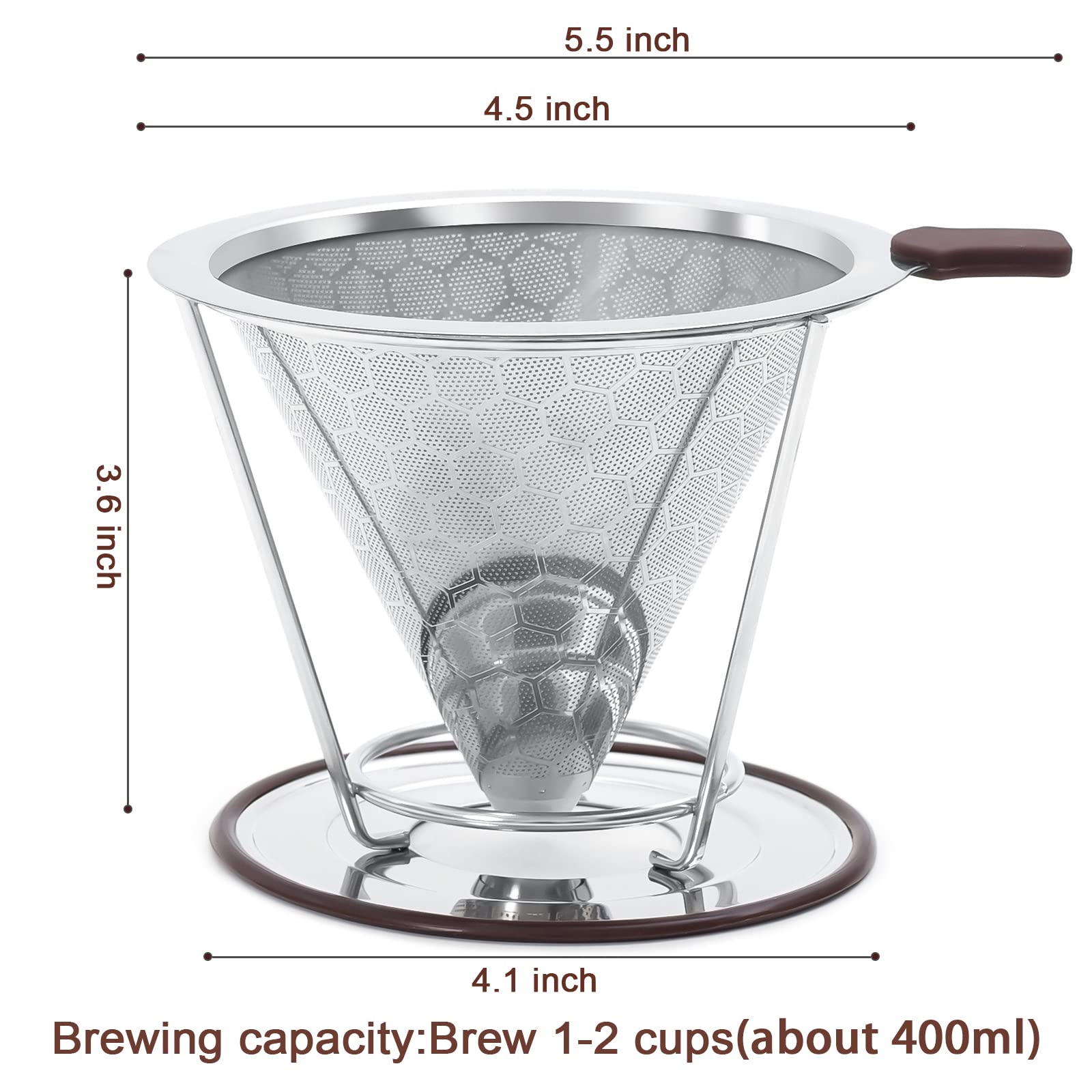 MISETTO detachable stand fits most cups for versatile brewing.