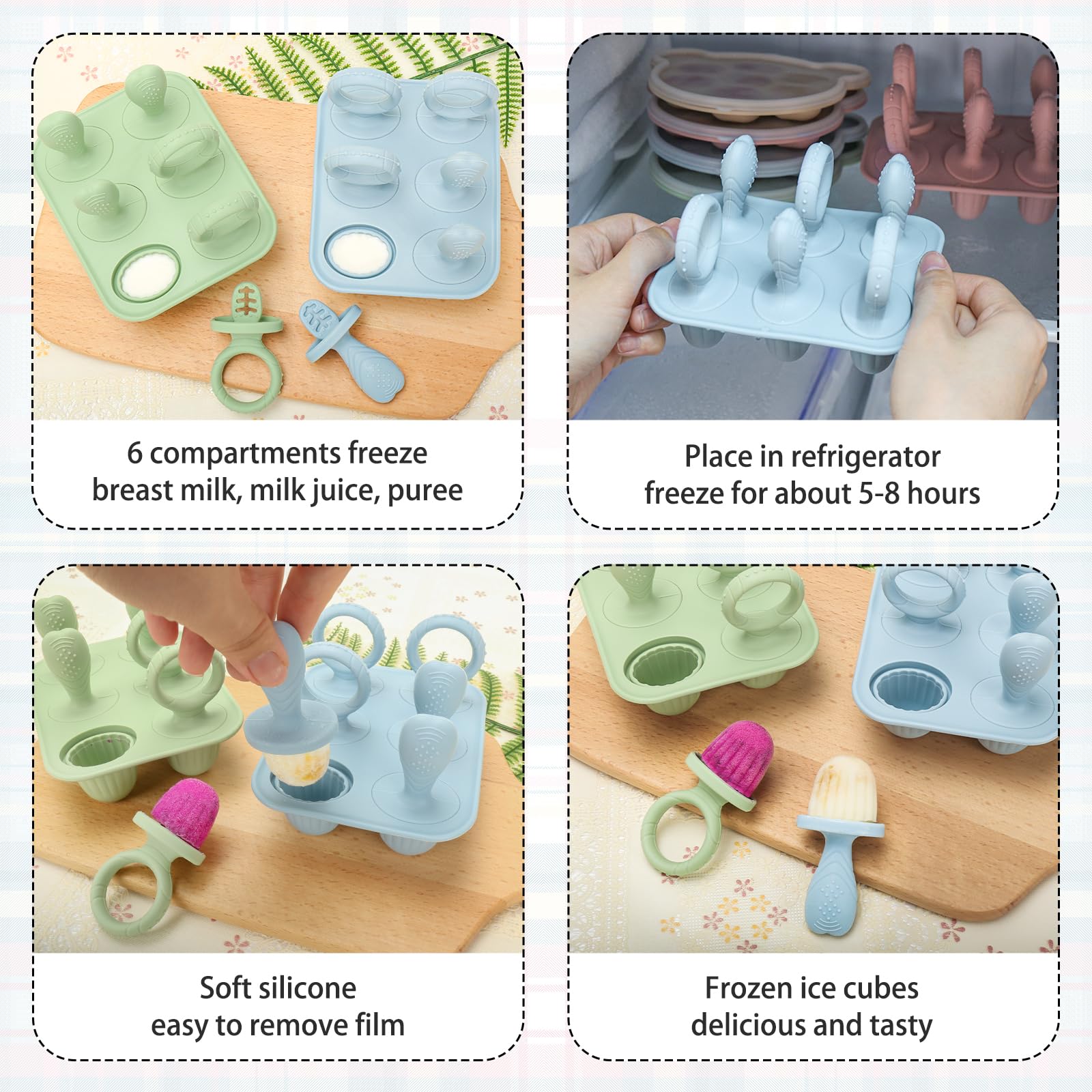 MISSLILI stackable design saves freezer space and speeds prep.