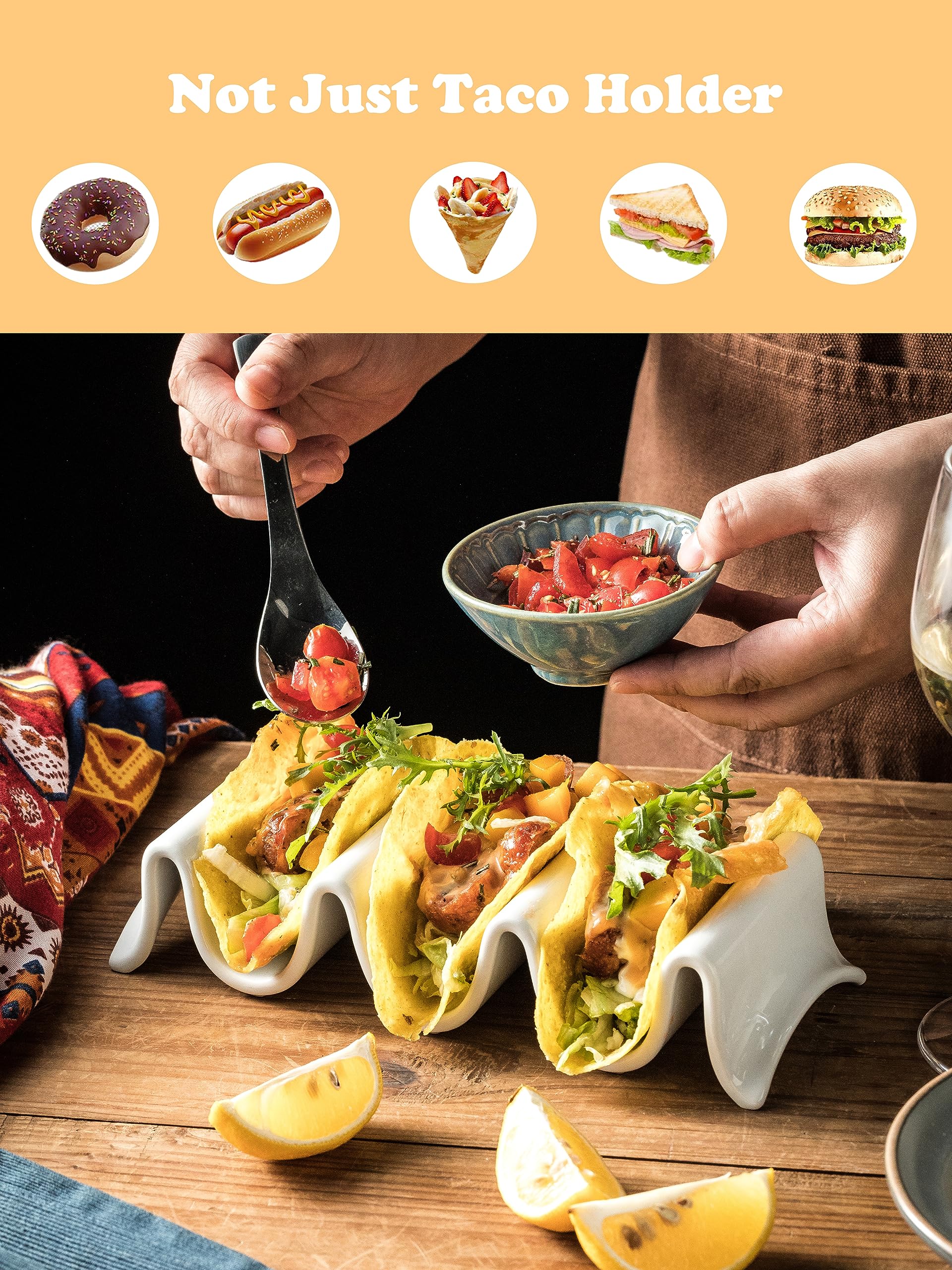 MISSYSSIM porcelain serving ware doubles as versatile trays for various foods.