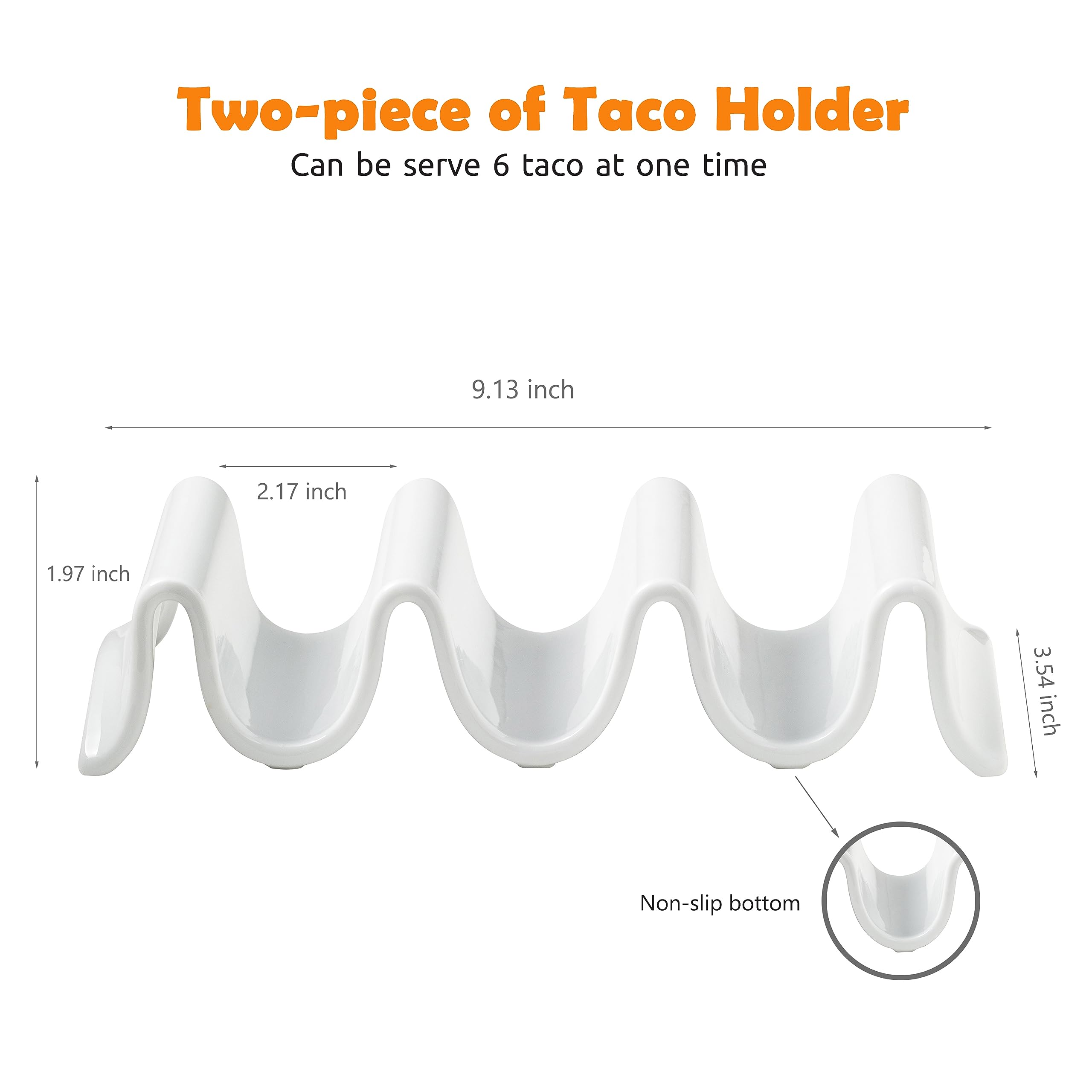 MISSYSSIM taco holders with u-shaped grooves hold shells securely.