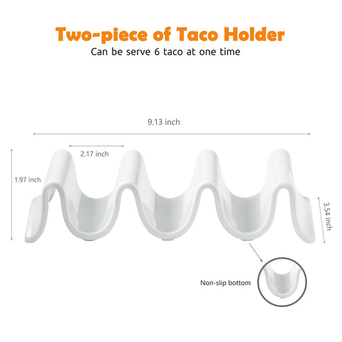 MISSYSSIM taco holders with u-shaped grooves hold shells securely.