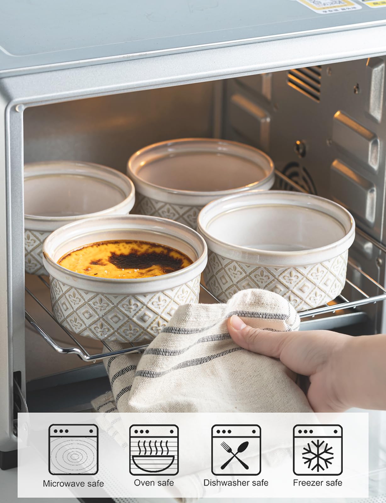 MISSYSSIM travel-friendly ramekins in beige, compact for on-the-go meals.