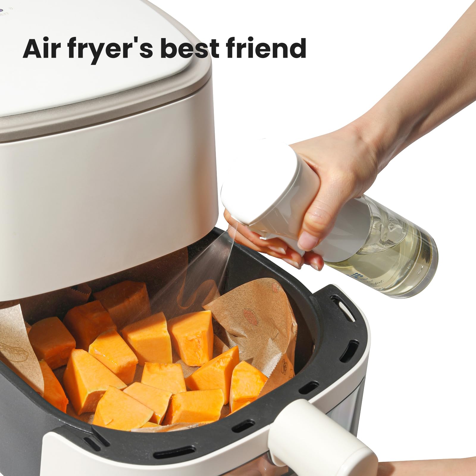 Refillable non-aerosol design supports eco-friendly, economical cooking.