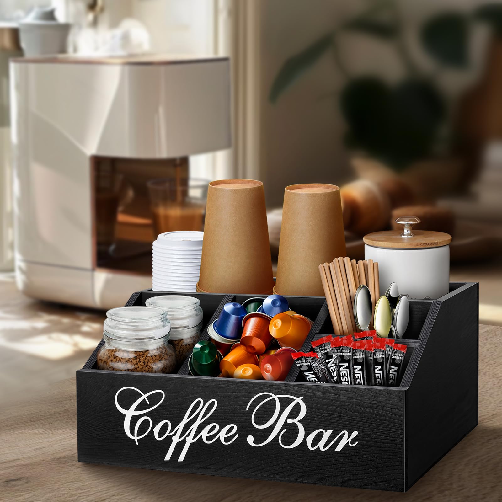 MISTOD coffee station organizer adjustable-partitions enables customized storage.