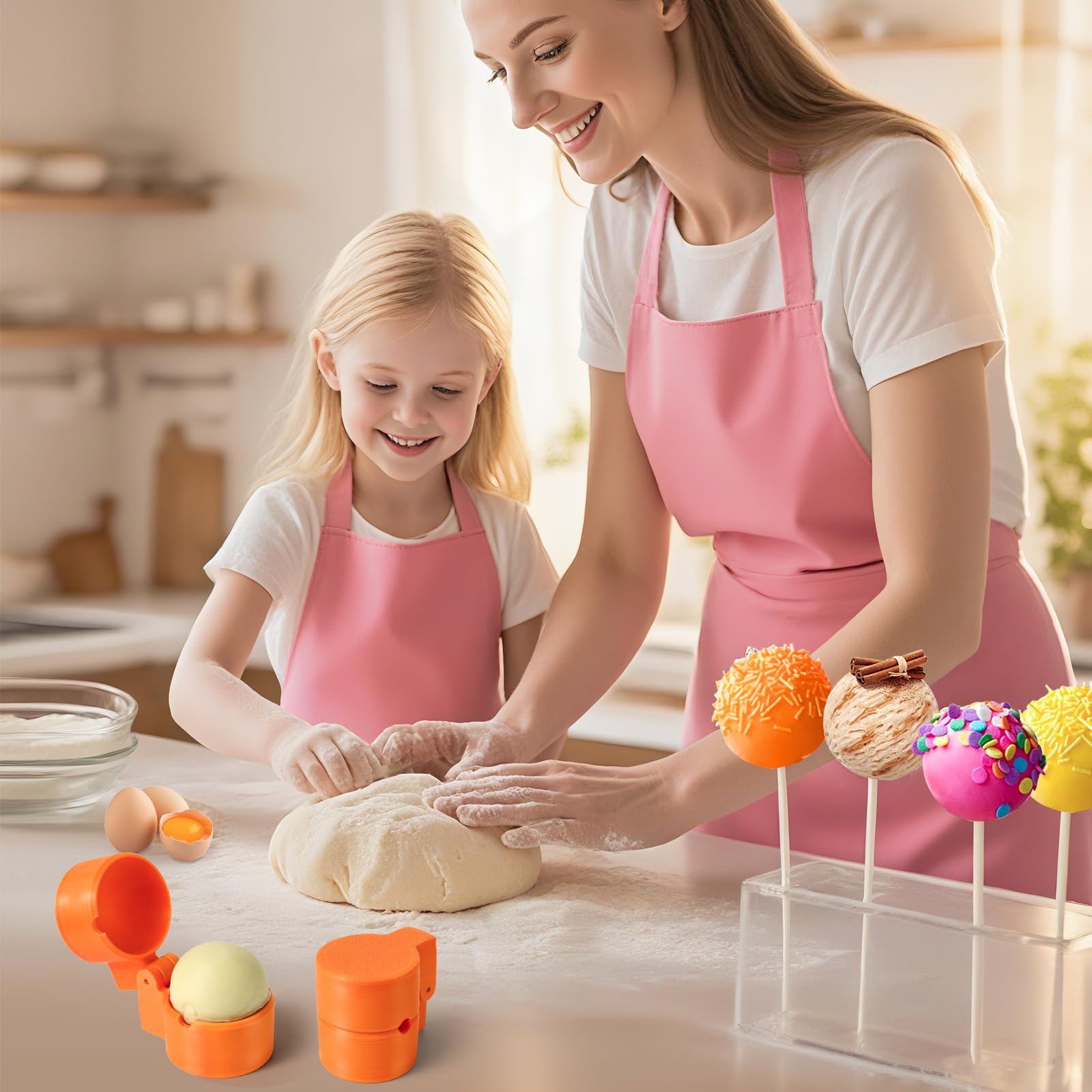 MITCHENIFY pusher tool helps eject perfect cake pops with ease.