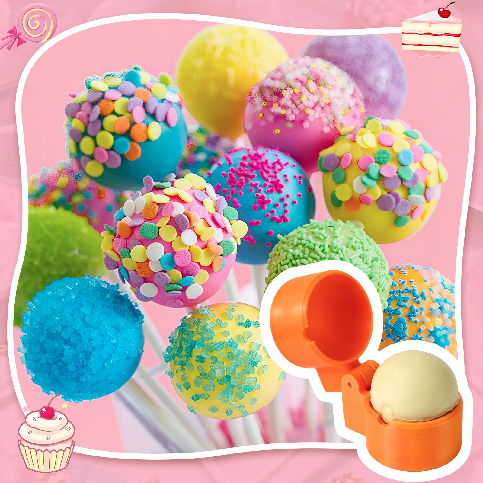 MITCHENIFY sphere cake pop mold set ideal for quick batch dessert decorating.