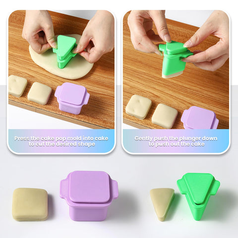 MITCHENIFY square cake pop cutter yielding even bites for events