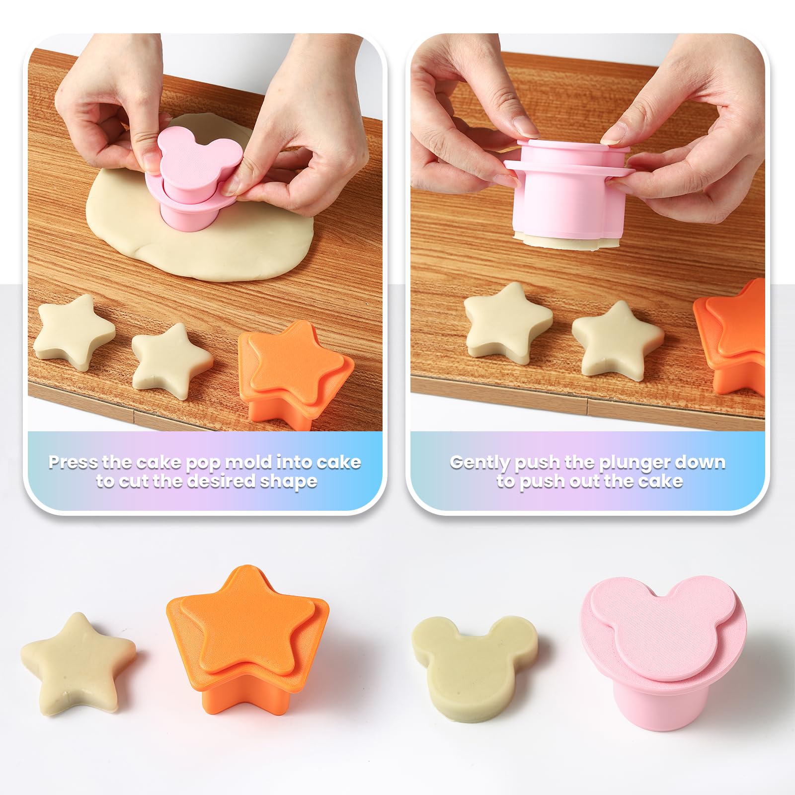 MITCHENIFY Star cake pop cutter yields crisp star shapes.